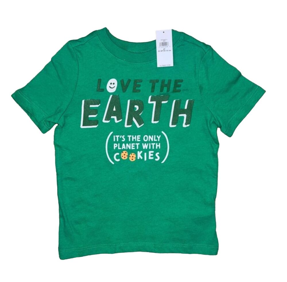 NWT Old Navy Unisex Green W/"Love the Earth"Graphic T-Shirt - SIZE 2T